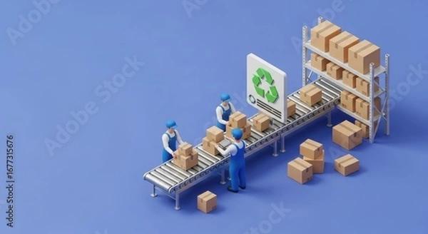 Obraz Isometric warehouse logistics 