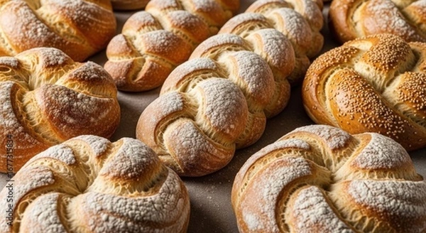 Obraz Easter baking, Golden braided bread
