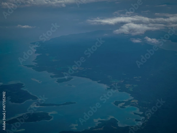 Fototapeta 機内から撮影した空