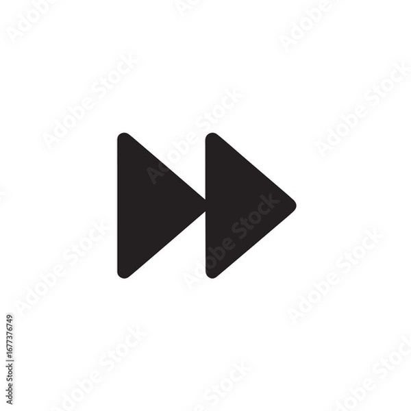 Obraz Forward silhouette black and white vector icon