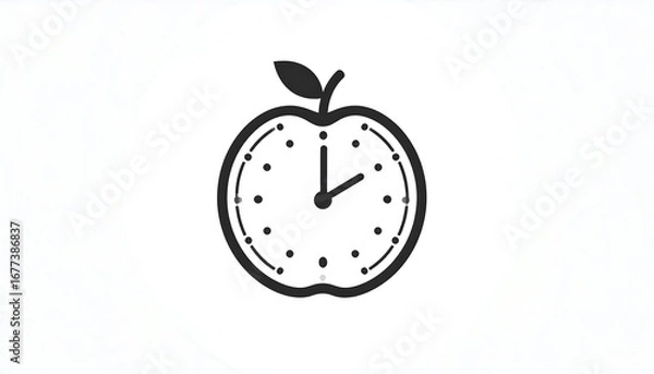 Fototapeta A stylized illustration of an  shaped clock, highlighting the concept of time management, or time for health.