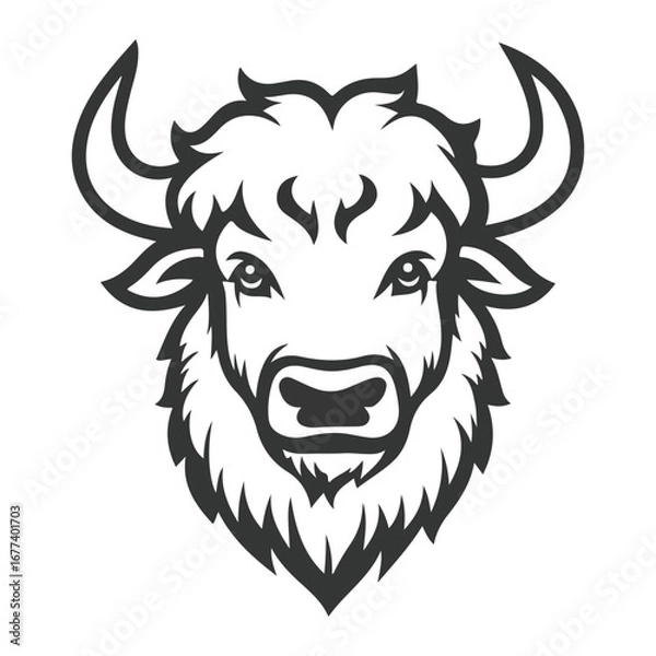 Fototapeta  vector illustration bison head