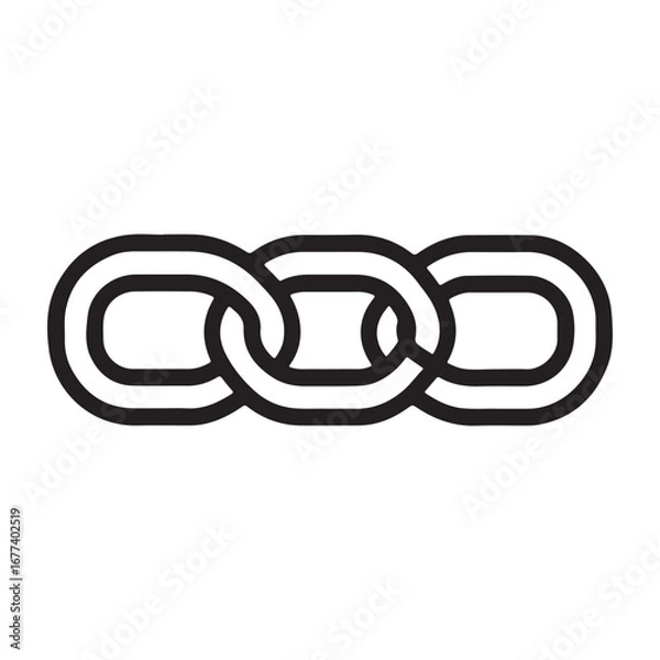 Fototapeta a simple icon of three interlocking chains.