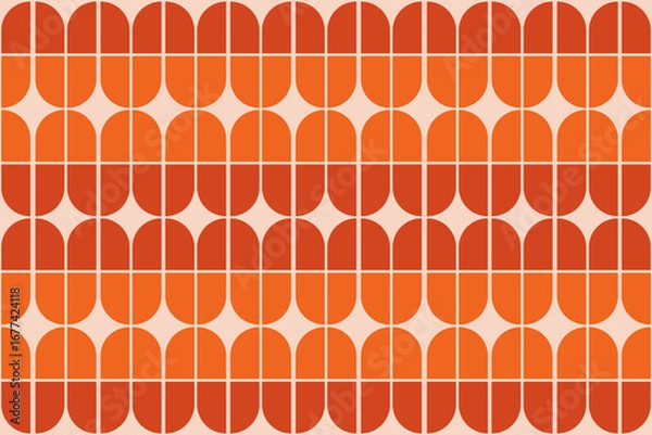 Obraz Geometric mid century modern style seamless pattern. vector background print