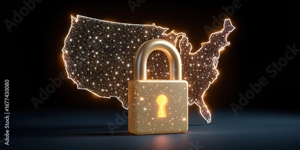 Fototapeta Cybersecurity US National Digital Protection Security Information Technology Database