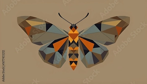Fototapeta Geometric Moth A moth shape using geometric forms
