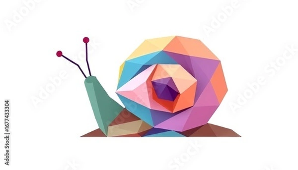 Fototapeta Geometric Snail A snail shape using geometric forms