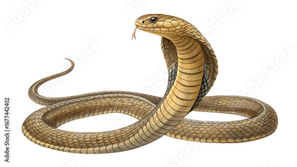 Fototapeta cartoon king cobra snake isolated on transparent background