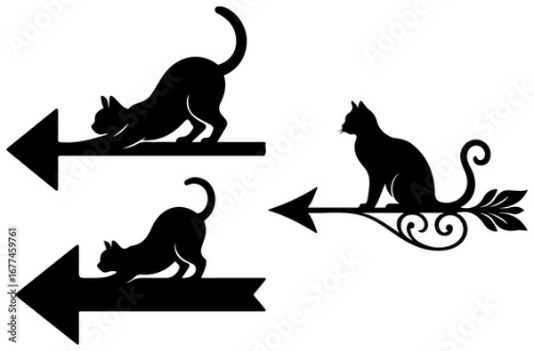 Obraz Cat and Arrow Silhouette Design