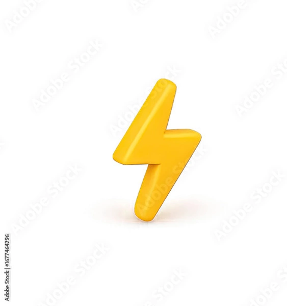 Fototapeta A yellow lightning bolt icon on a transparent background.
