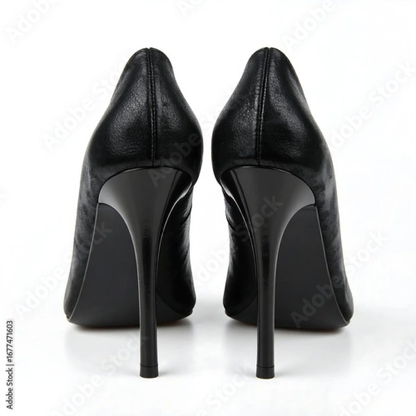 Obraz Black high heels, back view