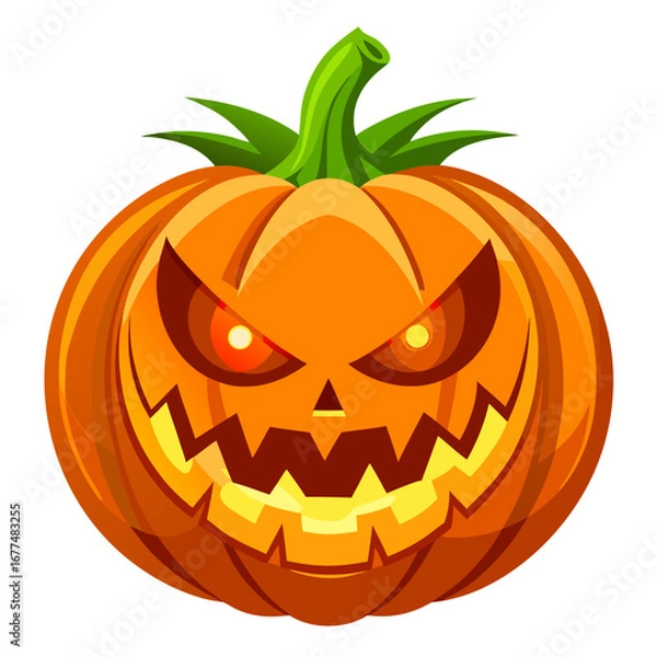 Obraz halloween pumpkin vector isolated on white
