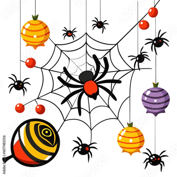 Obraz seamless pattern with spider web vector