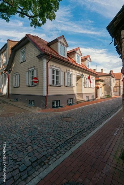 Fototapeta  Cēsis is one of the oldest towns in Latvia, known for its cobblestone streets, wooden and stone houses, rich history, and unique medieval atmosphere.