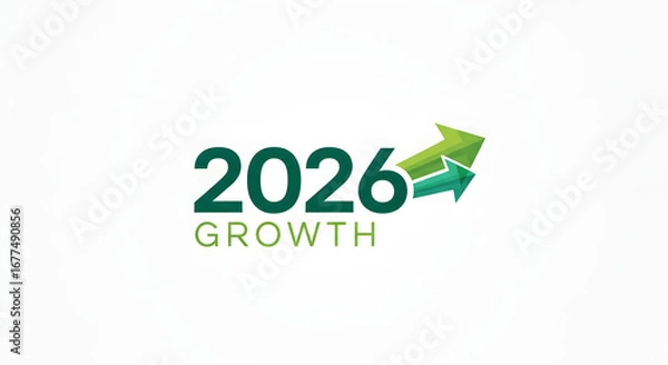 Fototapeta 2026 Growth logo design symbolizing progress, success, and development.