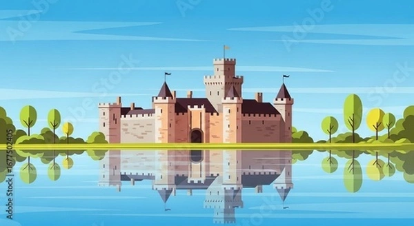 Fototapeta flat vector illustration minimal design bright colors high quality stock illustration for commercial use