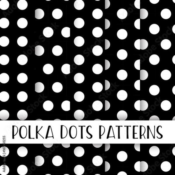 Obraz Memphis collection polka dots seamless pattern pack 