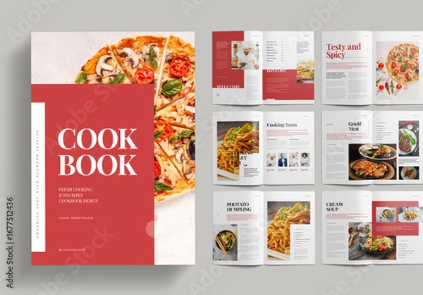 Fototapeta Cookbook Recipe Book Layout