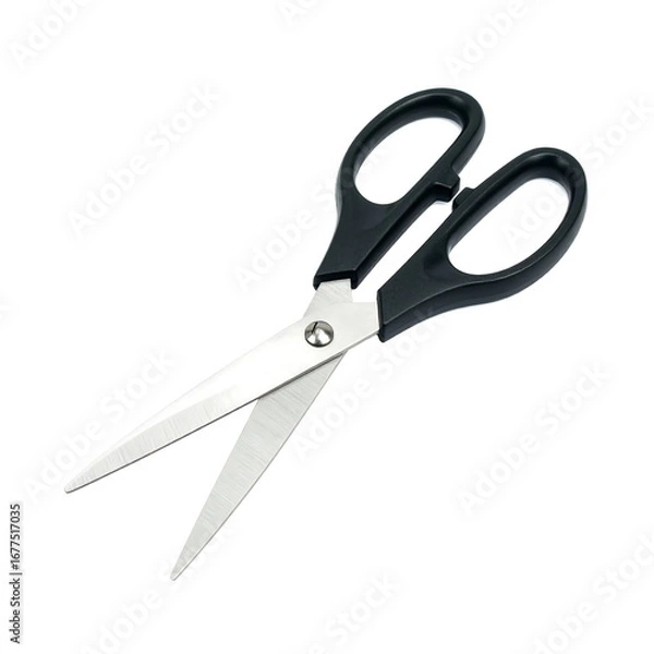 Obraz Black scissors on white background