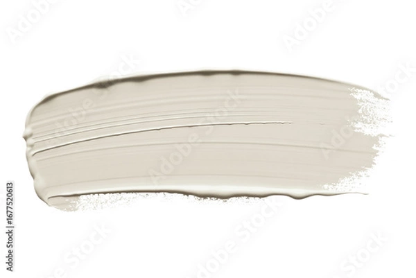 Obraz A swatch of off-white paint, textured and applied with a brushstroke, isolated on a transparent background. background removed