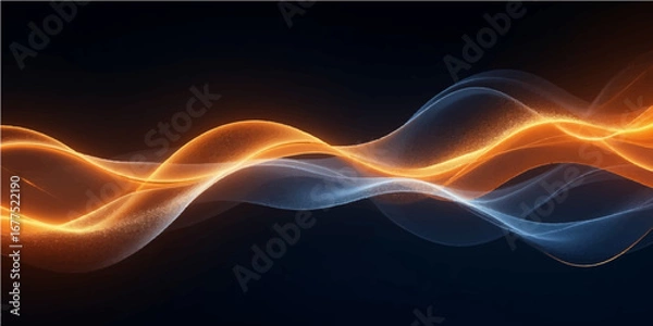 Fototapeta Abstract flowing lines and dynamic glowing smoke create a captivating wallpaper with a colorful, smooth, and energetic design