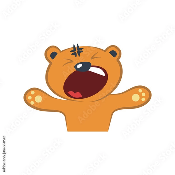 Fototapeta Cute bear yelling
