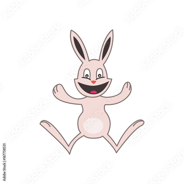 Obraz Cute pink bunny happy