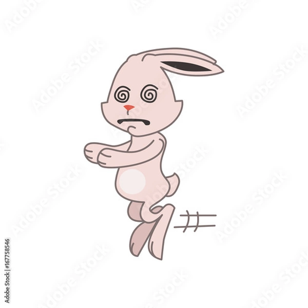 Fototapeta Cute pink bunny hypnotised