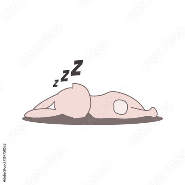 Fototapeta Cute pink bunny sleeping