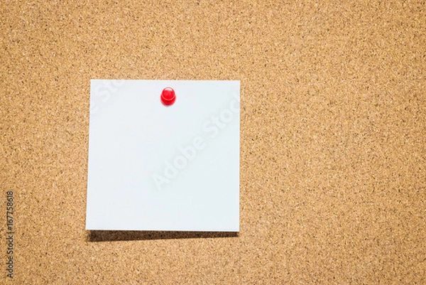 Fototapeta Notes pinned on cork board, reminder