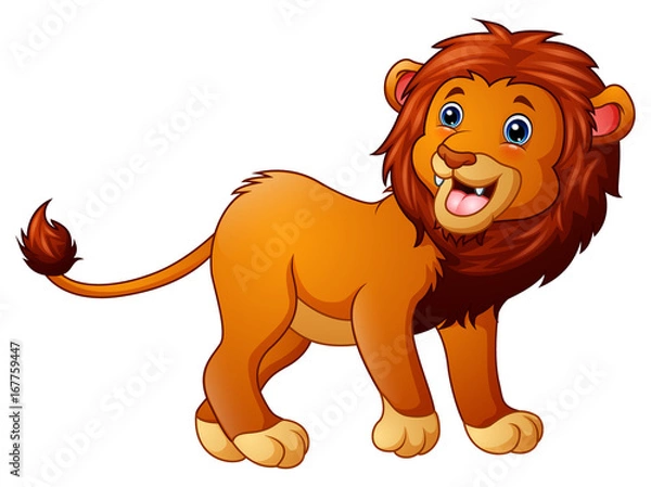 Obraz Cute lion cartoon 