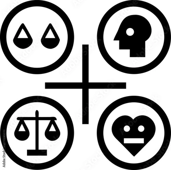 Obraz Balancing logic, emotion, and reason for informed decisions