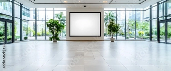 Obraz Modern Lobby with Blank Screen