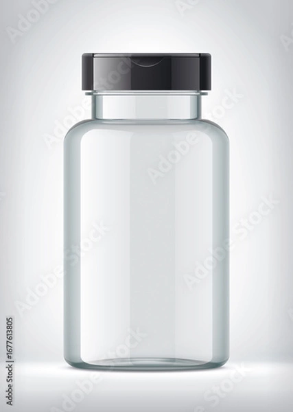 Fototapeta A single bottle in the neutral background