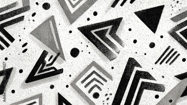 Fototapeta Abstract geometric pattern design with modern shapes and symmetry.