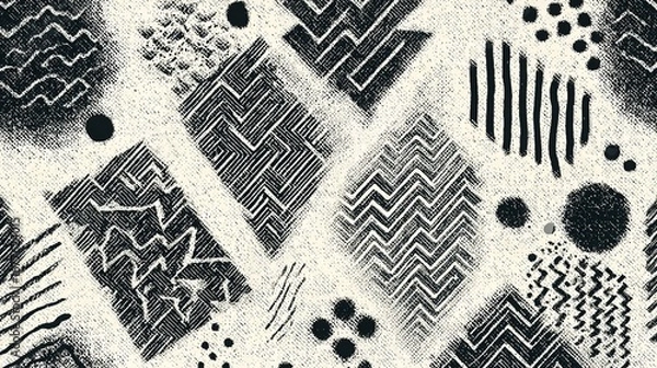 Fototapeta Abstract geometric pattern design with modern shapes and symmetry.