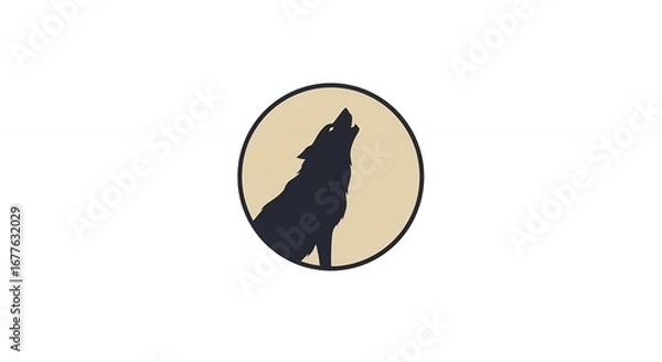 Obraz Silhouette wolf howling at moon design