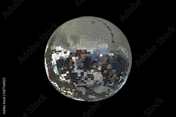 Fototapeta Mirror ball, isolated on black background,with clipping part