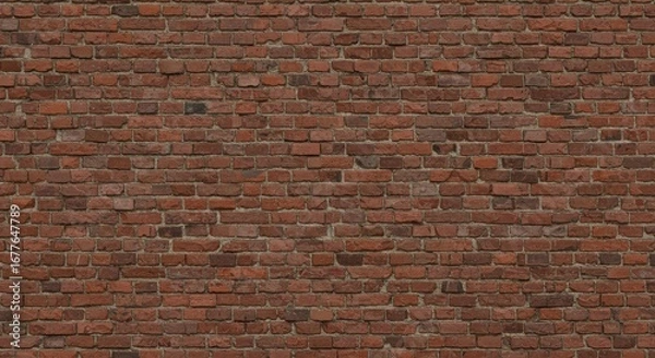 Fototapeta Seamless Red Brick Wall Texture Background with Realistic Details and Vintage Charm