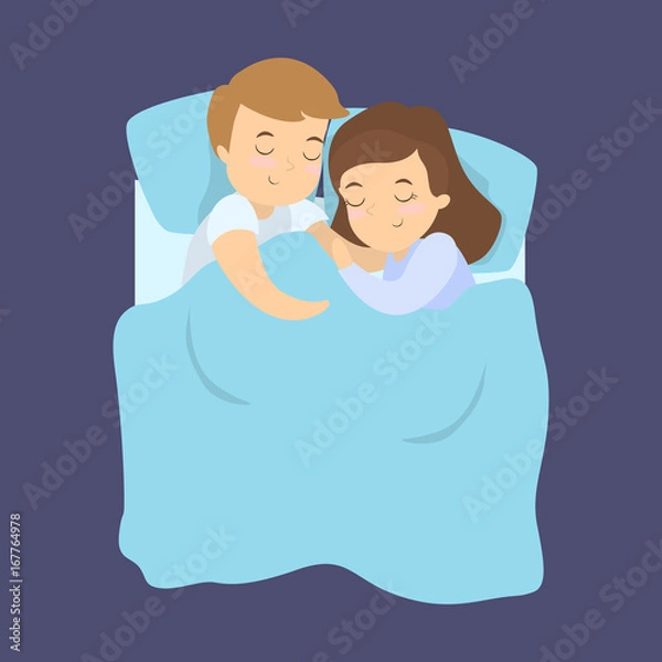 Fototapeta Cute sleeping couple.