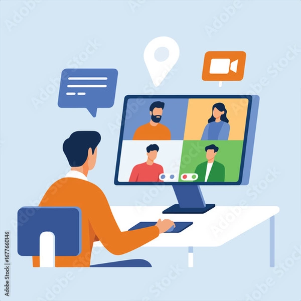 Fototapeta social network concept