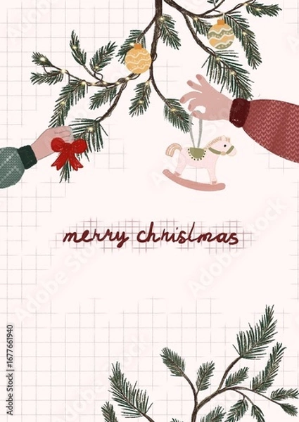 Fototapeta christmas greeting card
