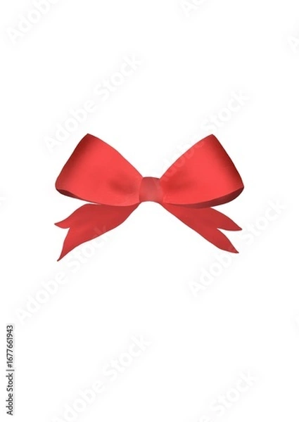 Fototapeta red bow isolated on white