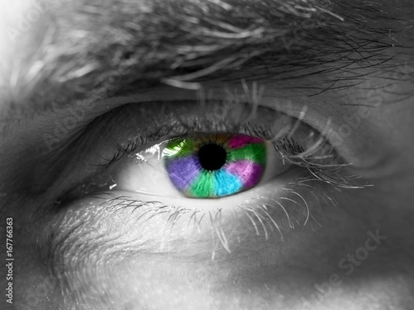 Obraz Colorful eye close up shot.