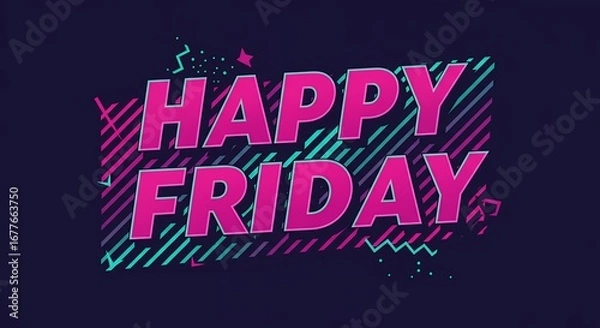 Obraz Happy friday graphic design
