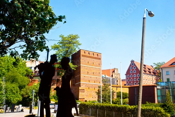 Fototapeta Widok z góry na krzywą wieżę, Toruń, Polska, Top view of the leaning tower, Toruń, Poland