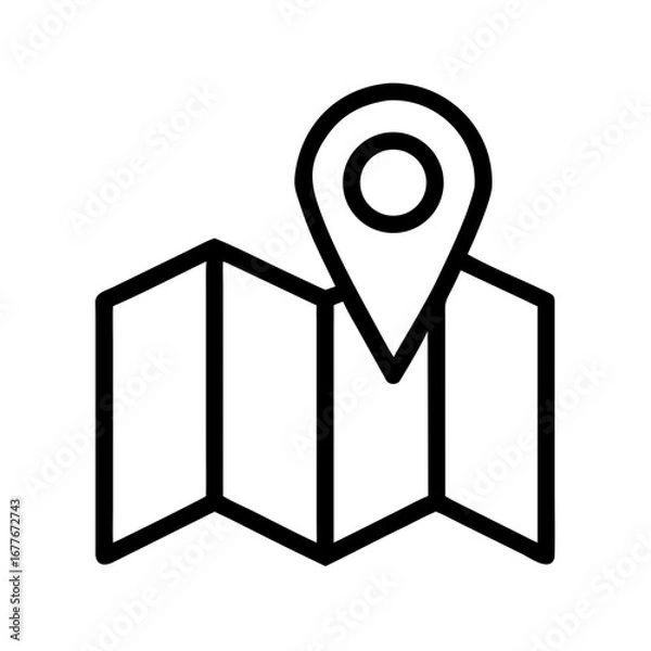 Obraz Map with Location Pin Vector Icon 