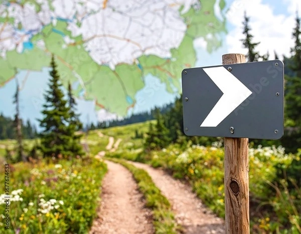 Obraz Hiking trail directional sign