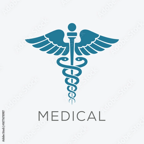 Obraz 	
Caduceus medical symbol vector with editable stroke.	

