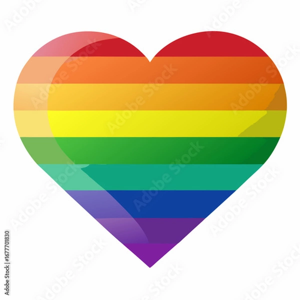 Obraz rainbow heart with rainbow flag